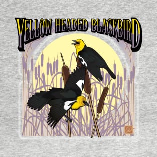 Yellow Headed Black Bird square T-Shirt
